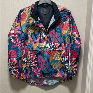 Lauren James Floral Anorak Jacket Size Large